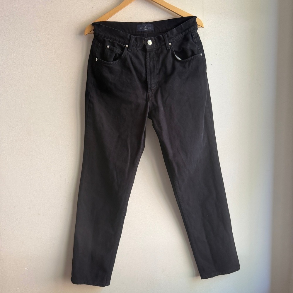 Vintage Valentino Jeans Straight‎ Leg Denim Pants Black Men Size 32
